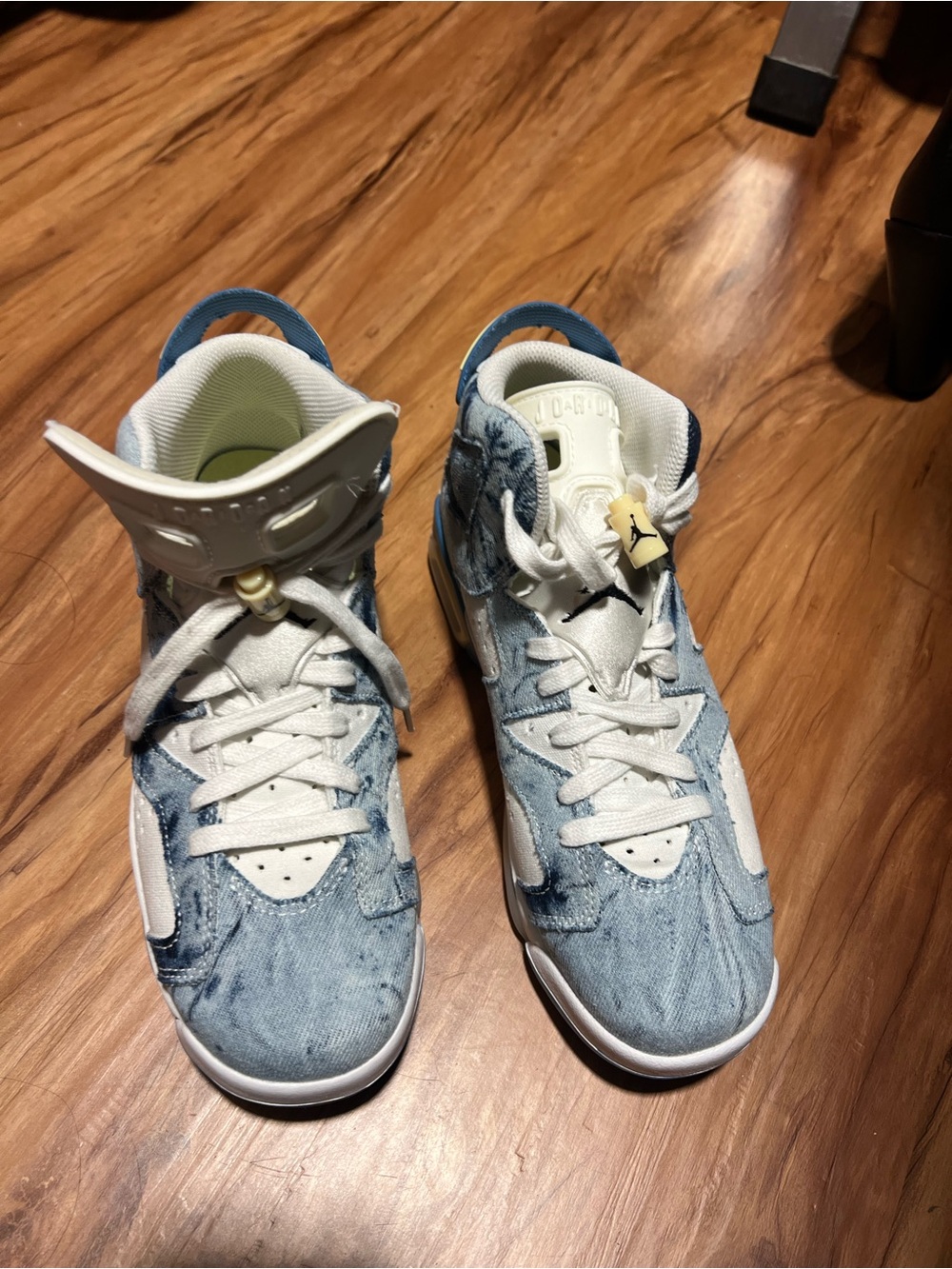 Jordan Kids Light Denim High-Top Sneakers with White Accents